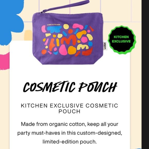 LUSH Kitchen Exclusive Purple Patterned Zipper Cosmetic Pouch - Picture 4 of 6
